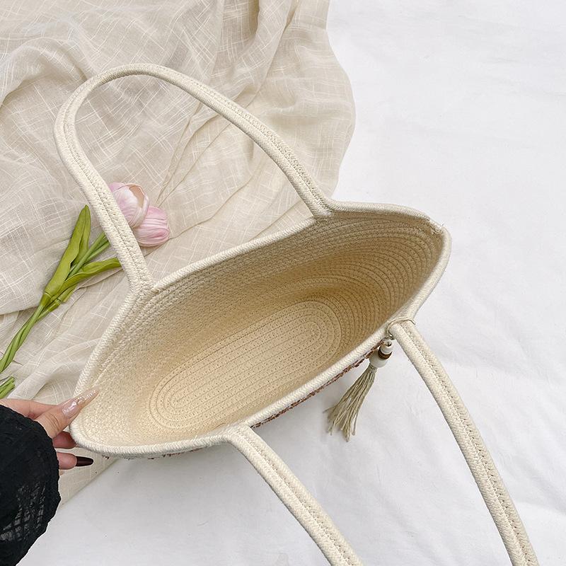 2025 лето новый темперамент литературный большая вместимость плетеная сумка многофункциональная в иностранном стиле портативная подмышечная пляжная сумка