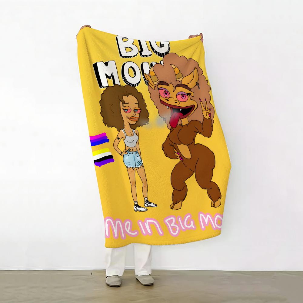 Movie B Big M Mouth Throw Soft Warm Flannel Fleece Throw Blanket for Sofa Bed Travel Home