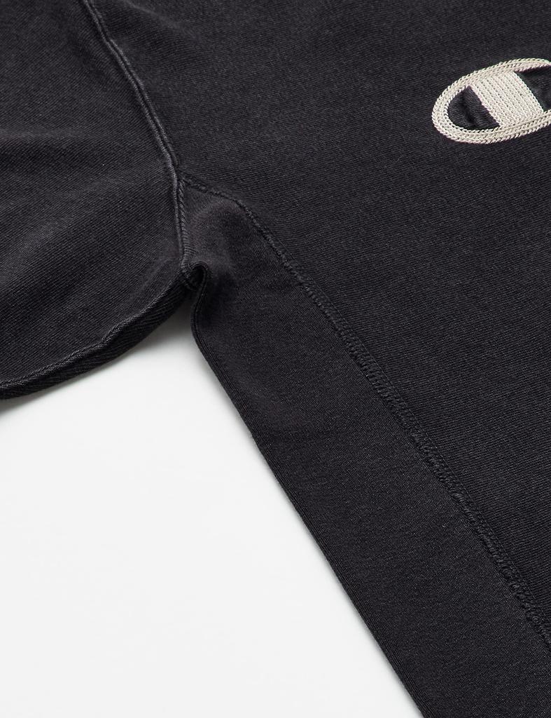 Champion Long Sleeve Black Sulfide Reverse Script Logo Size Men's T-Shirt, 9.4oz, 100% Cotton, Yarn, Weave® Embroidery, Off-Black, M, C3-Q417