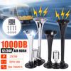 600DB Car Horn Super Loud 12V/24V Dual Trumpet Air Horn Compressor Car Truck Boat Train Horn Hooter for Auto Sound Signal