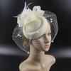 Feather Women Mini Mesh Hat Headband Flower Veil Hair Clips Small Fedoras Headwear  Bridal Headwear