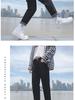 2025 New Men's Hong Kong Style Loose Straight-Leg Jeans: Trendy Korean Nine-Point Casual Pants for Spring and Autumn