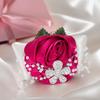 2pcs Rose Red Wrist Corsage Pearl Rhinestone Wedding Corsage Bridal Wrist Flower  For Wedding
