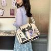 PU Leather Goth Transparent Pocket PVC Y2K Anime Display Bag Shoulder Ita Bag  Daily