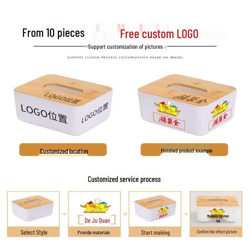 Plastic Advertising Tissue Box - 10 Pack