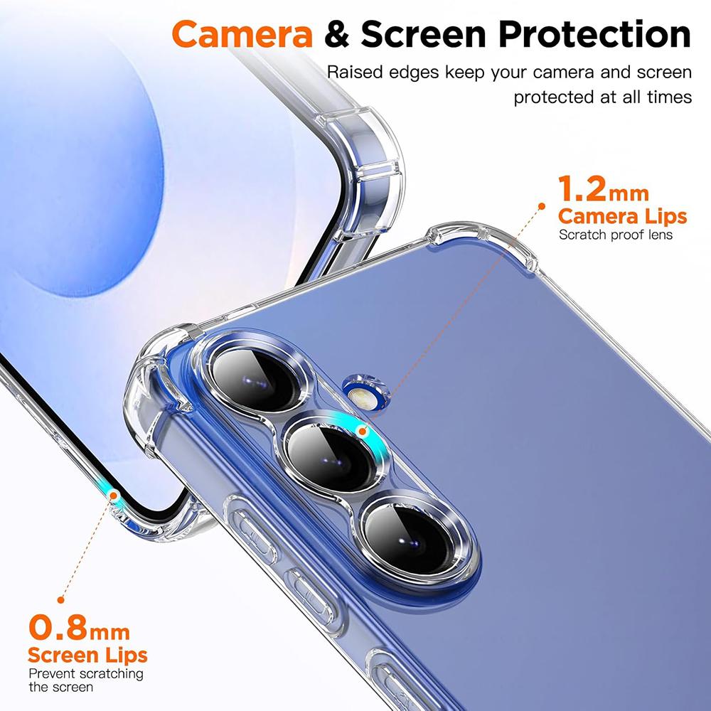 Противоударный силиконовый чехол для Samsung Galaxy S25 Edge S24 S23 S21 FE S22 Ultra Plus 5G прозрачный ультратонкий мягкий чехол S25ultra Shell