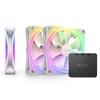NZXT F120 RGB DUO TRIPLE PACK RGB Controller PC Case Fan X 3 FN1831 & [White] RF-D12TF-W1