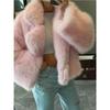 KOSY Winter Elegant Luxury Chic Thick Warm Soft Faux Fox Fur Coat Women Long Sleeves High Quality Fluffy Jacket Ladies