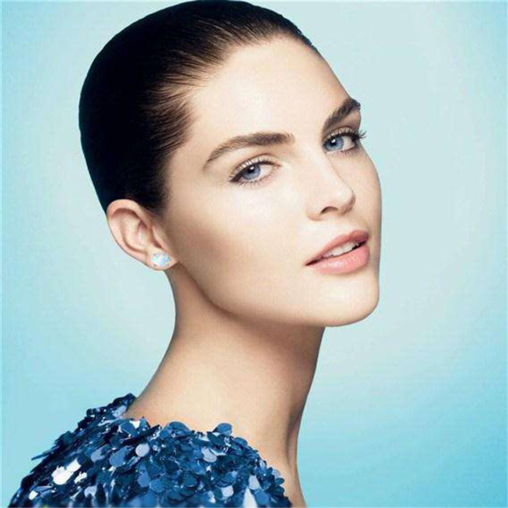 Серьги-гвоздики с опалом, ювелирные изделия из стерлингового огненного опала 925, круглые серьги с опалом