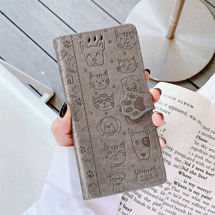 Leather Flip Protection Case For Samsung Galaxy A26 A36 A56 S25 Plus Ultra A 26 A 36 A 56 S 25 Cat And Dog Motif Wallet Cover