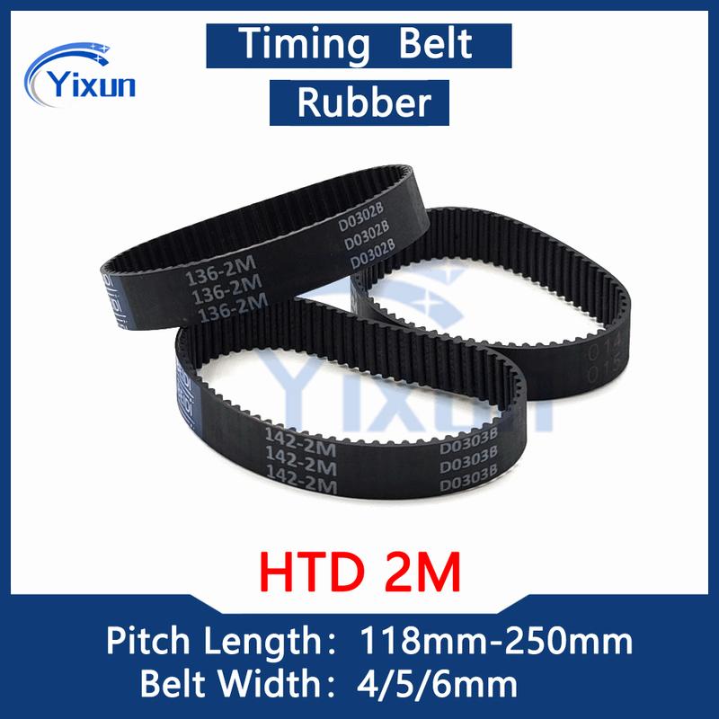 HTD 2M Close Rubber Timing Belt Width 4/5/6mm Length 118 120 126 130 136 142 158 160 162 168mm 2M Drive Belt Vacuum cleaner Belt