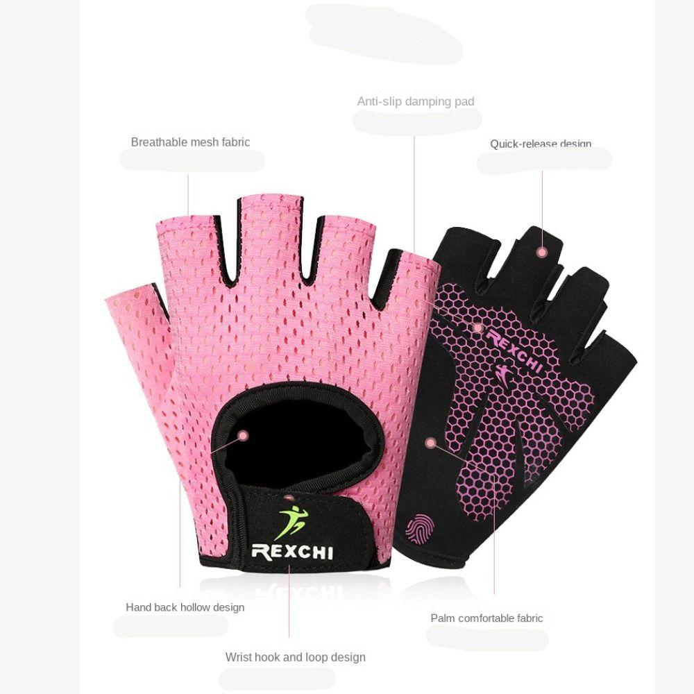 Non-Slip Yoga Gloves Sweat-Proof Gym Gloves Summer Half-Finger Gloves  Women Men