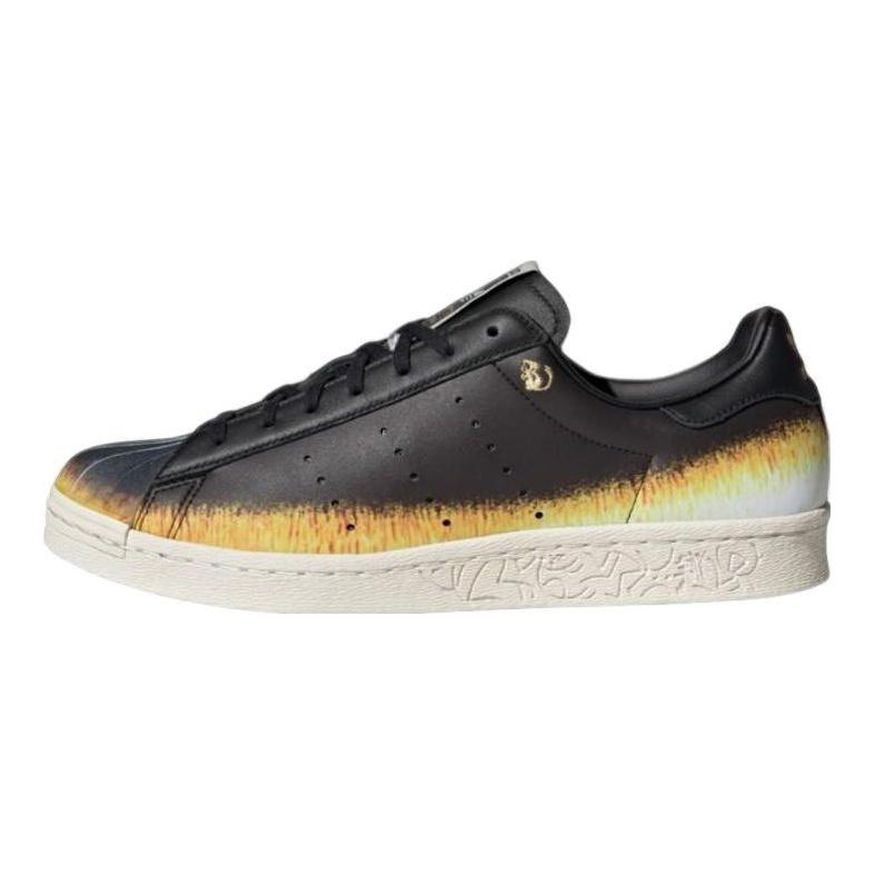 adidas Оригинальные Han Meilin X Superstar 80S "Shen Monkey" Кожаные Низкие Кроссовки Унисекс Кроссовки Черный Желтый Оранжевый ID4385