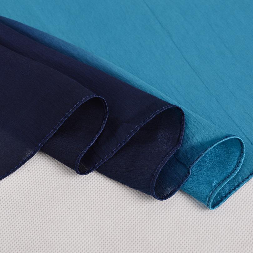 [BYSIFA] Женский шелковый шарф-накидка с синим градиентом, модные аксессуары, атласные длинные шарфы, палантины, весенне-осенне-зимний мусульманский головной платок