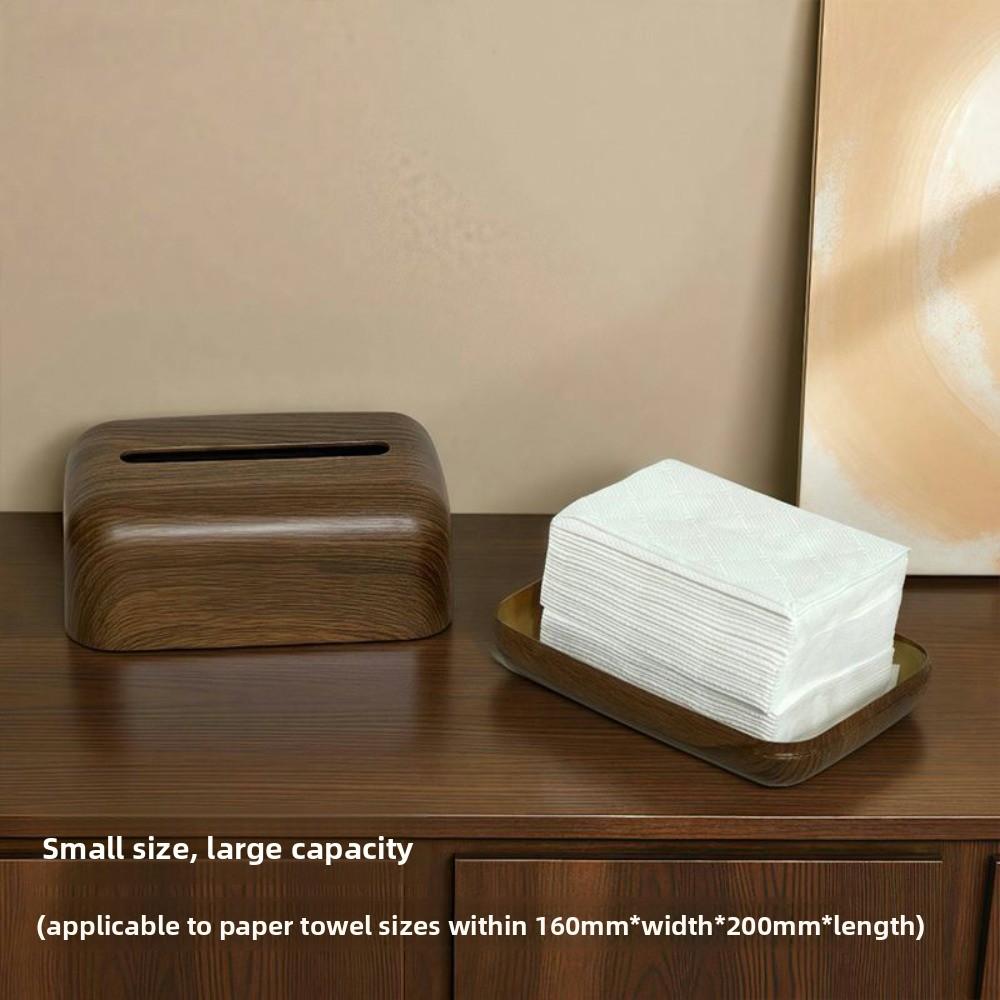 Ins Style Imitation Wood Grain Tissue Box Anti Slip Napkin Dispenser Coffee Table