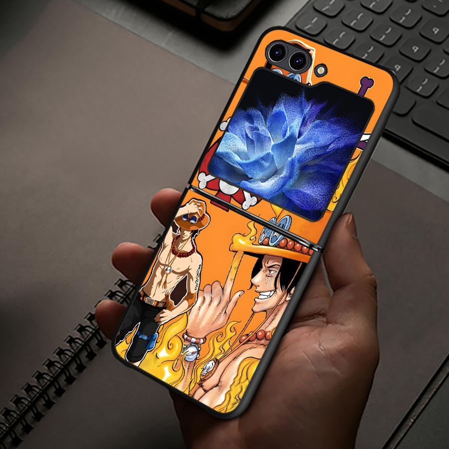 Чехол-бампер для телефона One Piece Portgas·D· Ace Zoro для Samsung Galaxy Z Flip 7 6 5 4 3 ZFlip6 ZFlip5 ZFlip4 ZFlip7 FE ZFlip3