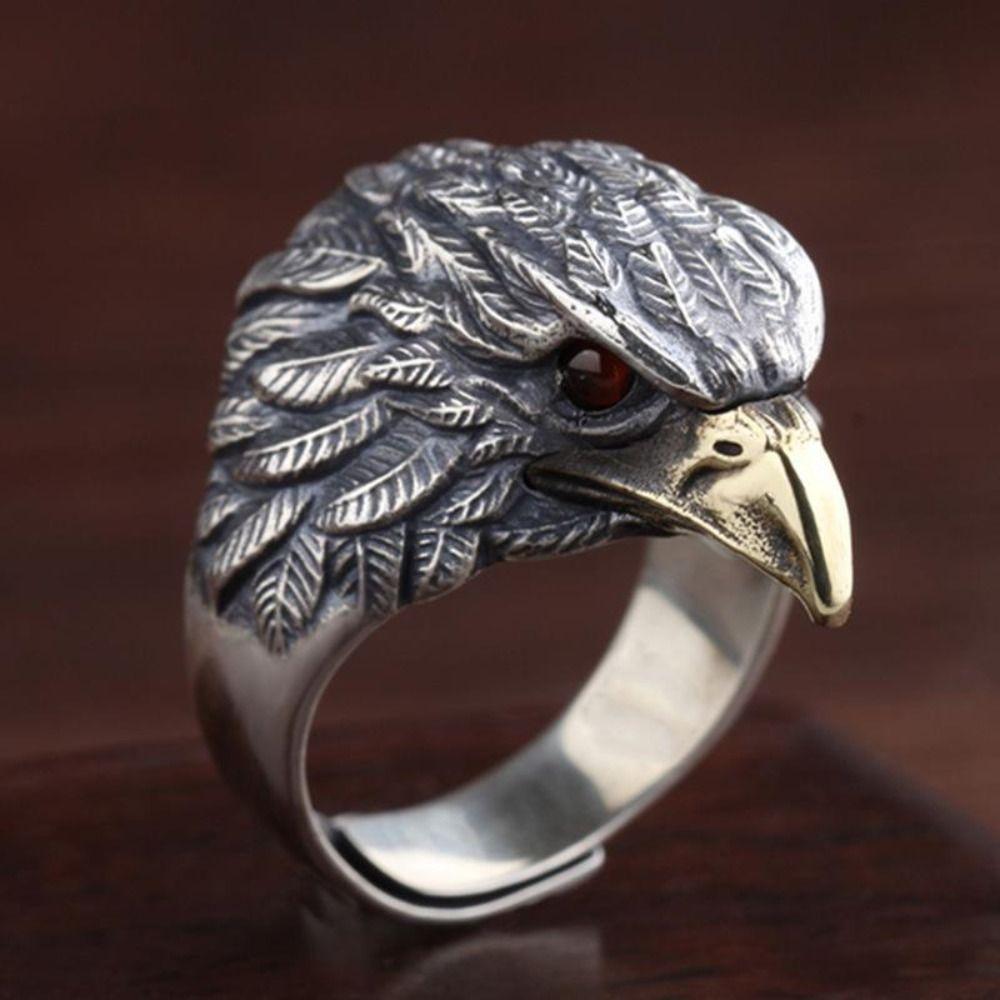 Gift Eagle Open Ring Silver Finger Decorations New Vintage Rings