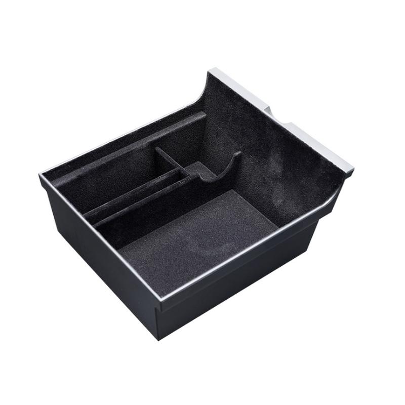 Car Central Armrest Storage Box for 2023 Tesla Model 3 Center Console Flocking Trunk Organizer Containers Car