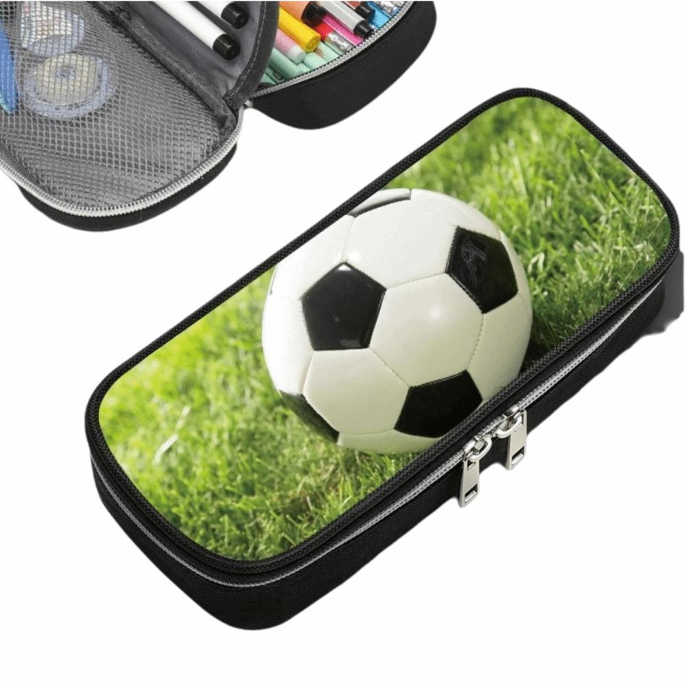 Polyester Pencil Case Sports Theme Multifunction Bag Soccer Pattern Pen Bag  Stationery Storage