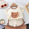 2Pcs/Set Summer Baby Set Cotton Cartoon Casual Childrens Suit Baby Clothes Girl Boy T-shirt+Shorts Childrens Clothing