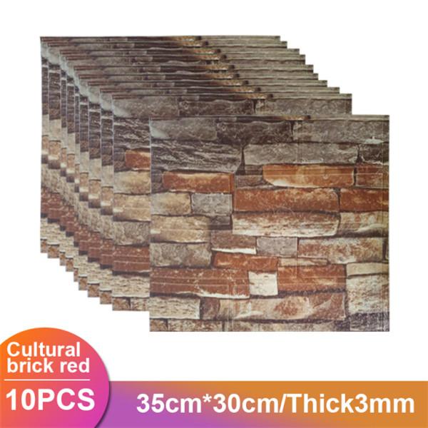10 шт./20 шт. 3D наклейки на кирпичную стену, самоклеящиеся обои, декор, пена, водонепроницаемое настенное покрытие, обои для гостиной, сделай сам, фон