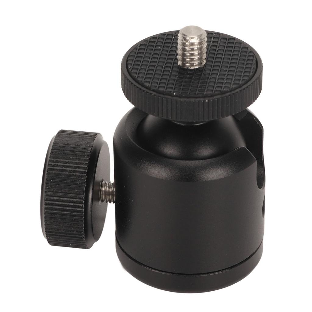 Mini Ball Head 14in Screw 38in Thread 360 Degree Rotatable Aluminum Alloy Camera Hot Shoe Mount