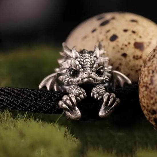 Браслет с драконом, витая веревка, ретро-китайский стиль, полированный сплав, легкий хип-хоп аксессуар на запястье, браслет унисекс, ювелирные изделия