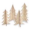 3D Fir Trees To Assemble In Wood 8 To 11.5 Cm 4 Pieces