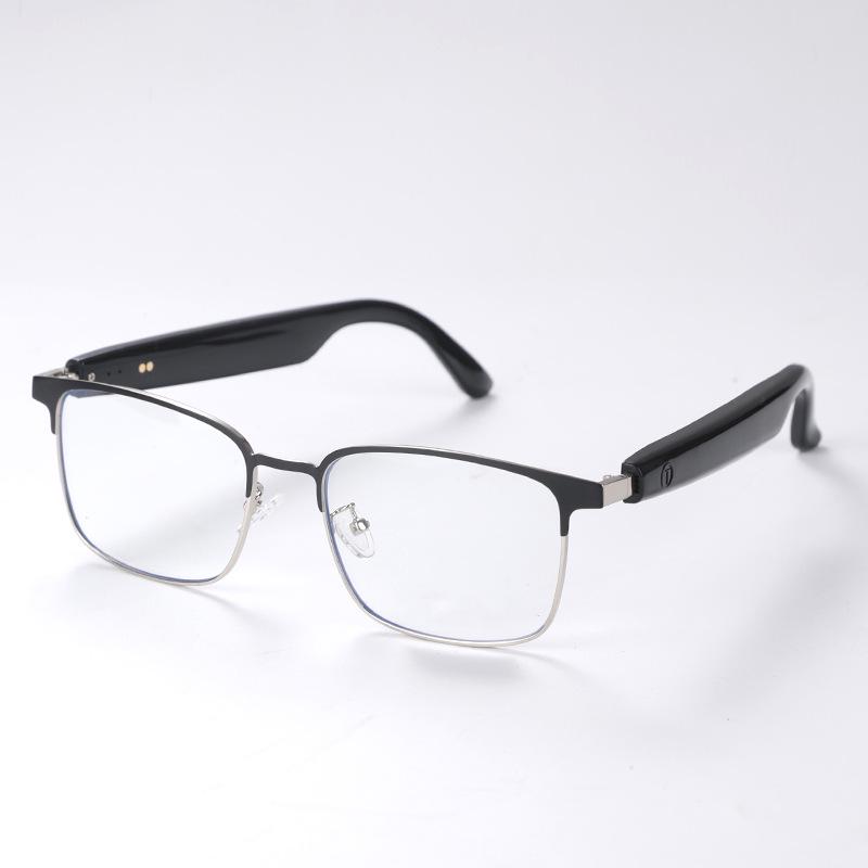 Smart Bluetooth Glasses GS06: Metal Frame, Magnetic Charging, Photochromic Lenses, Stereo Sound.