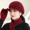 Зимние шапки для женщин, мам, пожилых людей среднего возраста, шерстяные шапки для езды на велосипеде, мягкие, толстые, теплые вязаные шапки