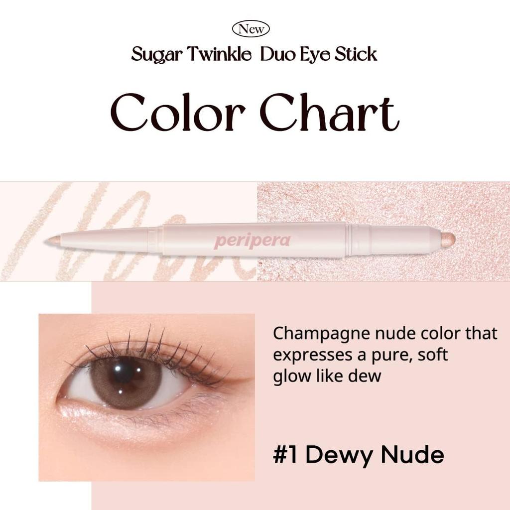 Peripera Sugar Twinkle Duo Eye Stick Dewy (#01 Нюдовый)