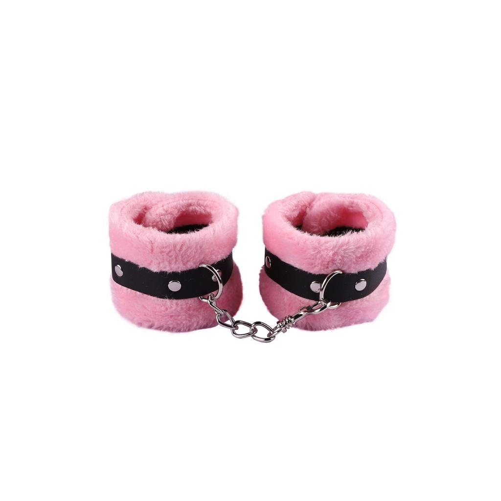 SM Adjustable Handcuffs Toy PU Leather Plush Handcuffs Blindfold Masks Set Restraints Bondage Sex Toy For Adult Game Accessories