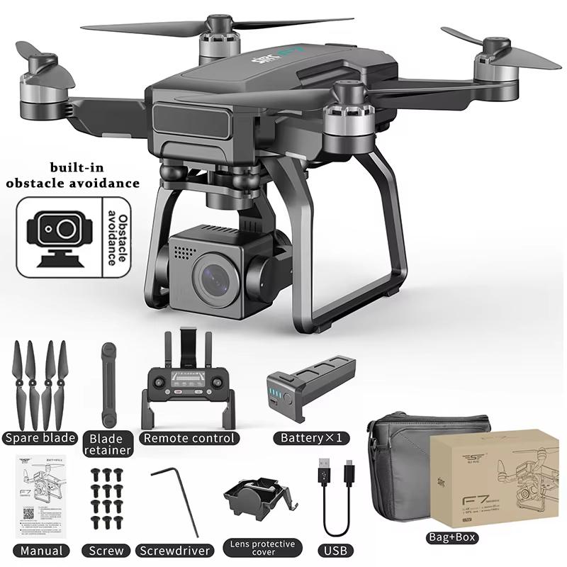 2024 Новый дрон F7s 4K PRO 4K HD ESC Камера Обход препятствий GPS 5G WiFi 3-осевой подвес EIS FPV Бесщеточный квадрокоптер 3 км Обход препятствий Дрон Игрушка