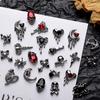 10Pcs Retro Metal Cross Dark Punk 3D Alloy Nail Art Parts Decor Halloween Skull Glitter Nail Charms Supplies Salon