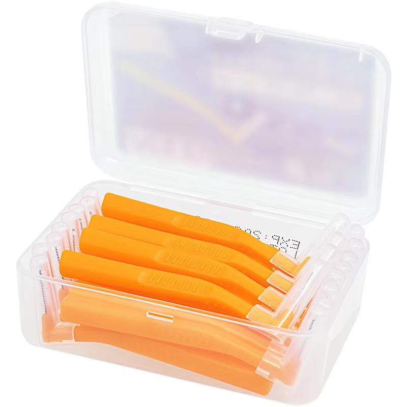 20 шт. Межзубная щетка пуш-пул L-типа для ортодонтических брекетов, микро-мягкая щетка, очистка брекетов, зубочистка