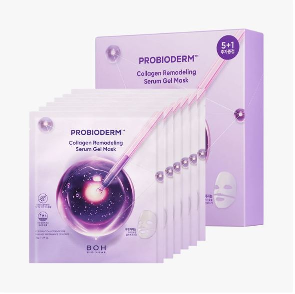 BIOHEAL BOH Probioderm Collagen Remodeling Serum Gel Mask Sheet 5+1ea Special Set – Hydrating, Firming, Anti-Aging K-Beauty