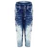 Fashion Women Plus Size Lace Printing Splice Elastic Waist Casual Leggings Pants