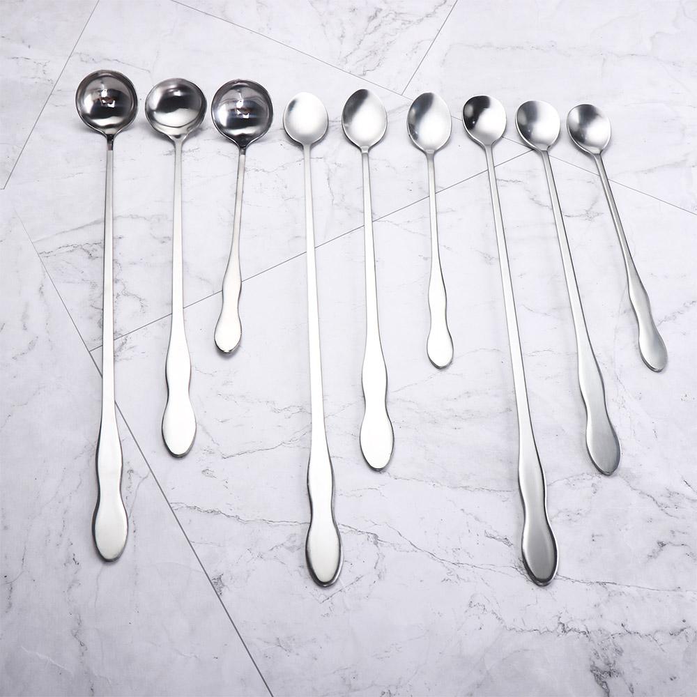 Steel Coffee Ice Cream Bartender Cocktail Stirring Tool Bar Spoon Mixing Stirrers Teaspoon