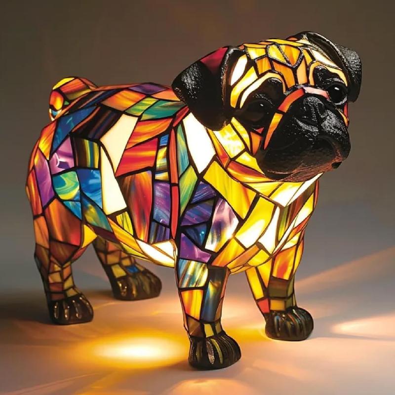 Creative Panda Dolphin Lion Leopard Dog Animal Resin Led Night Light Ornament For Desk
