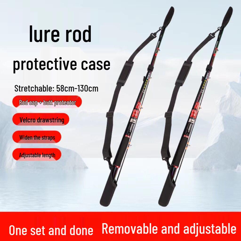 Портативный чехол для рыболовной удочки с защитным колпачком для приманки и ремешком на липучке.