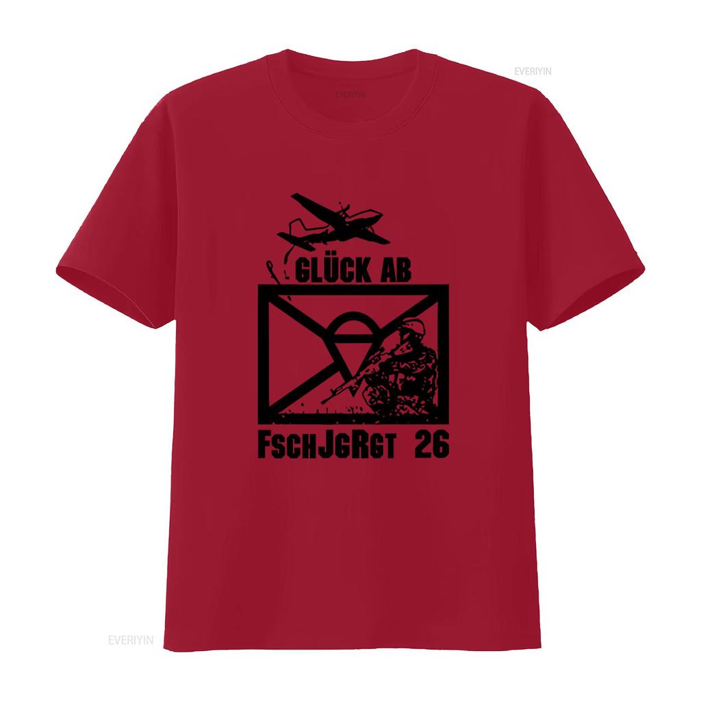 FschJgRgt 26 Gluck Ab Парашютно-десантный полк Военный стиль Футболка для любителей американской моды винтаж Стирка выцветание Растянутая мода