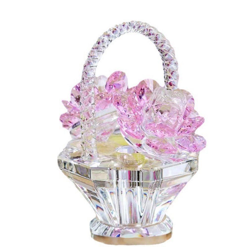 Кристалл Арт Цветочная корзина Кристальное украшение Маленькие украшения для автомобиля Полка для телевизора