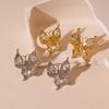 Vintage Women Jewelry Accessory Rhinestone Ear Studs Luxury Butterfly Earrings  Wedding