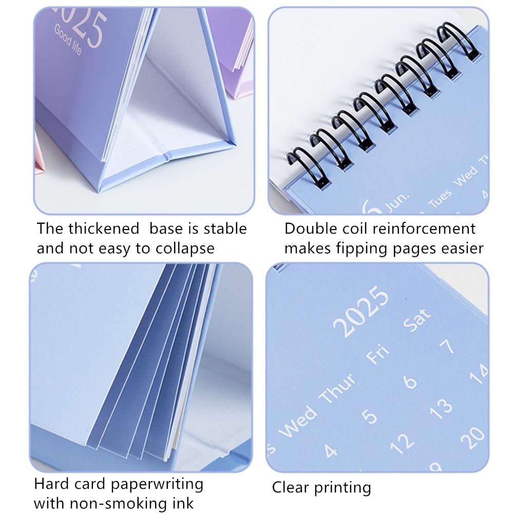 Мини-календарь на 2024-2025 годы, перекидной настольный календарь с июля 2024 года по декабрь 2025 года, настольный календарь с наклейками