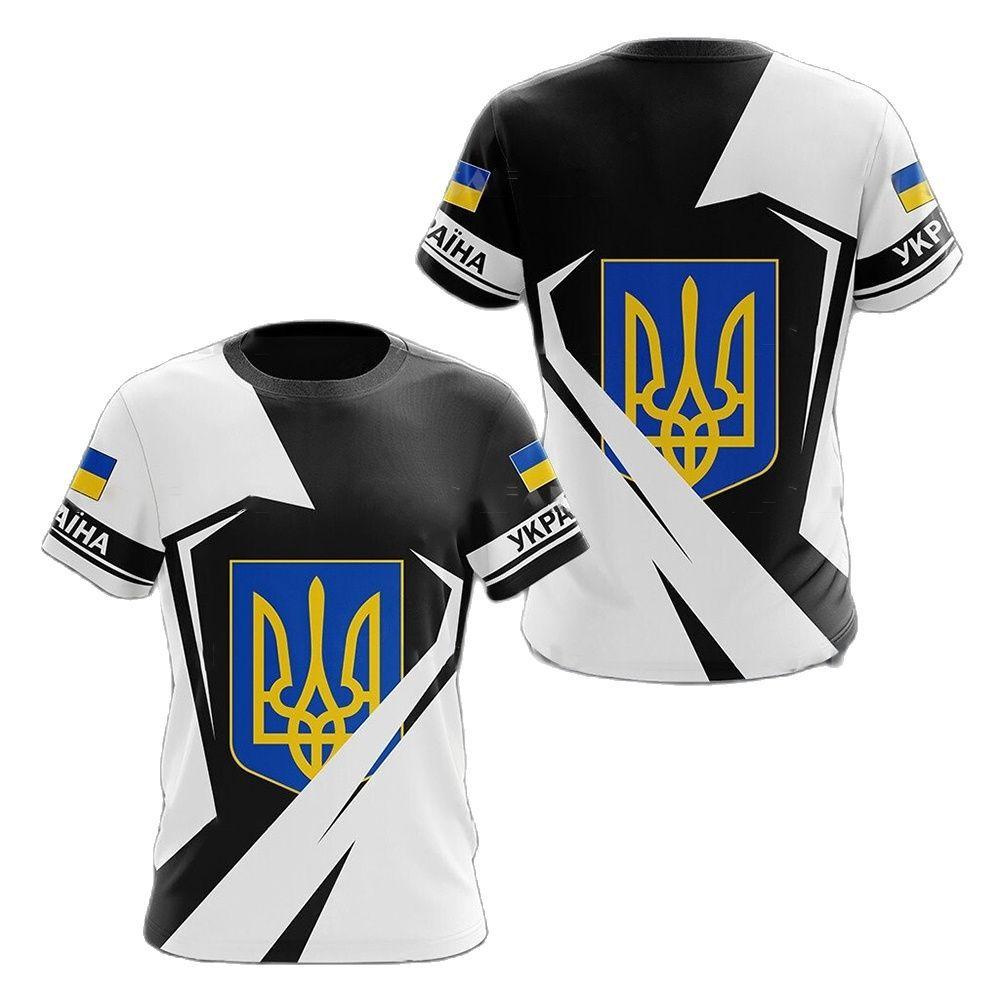 Ukraine Flag Camo Printed 3D T-shirt Summer Ukrainian Veterans Training Clothes Personality Teenage Short Sleeved O-neck Top
