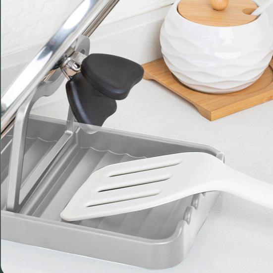 Держатель крышек кастрюль Подставка для кухонной утвари Нескользящая конструкция Легко чистить Кухонная столешница Складной