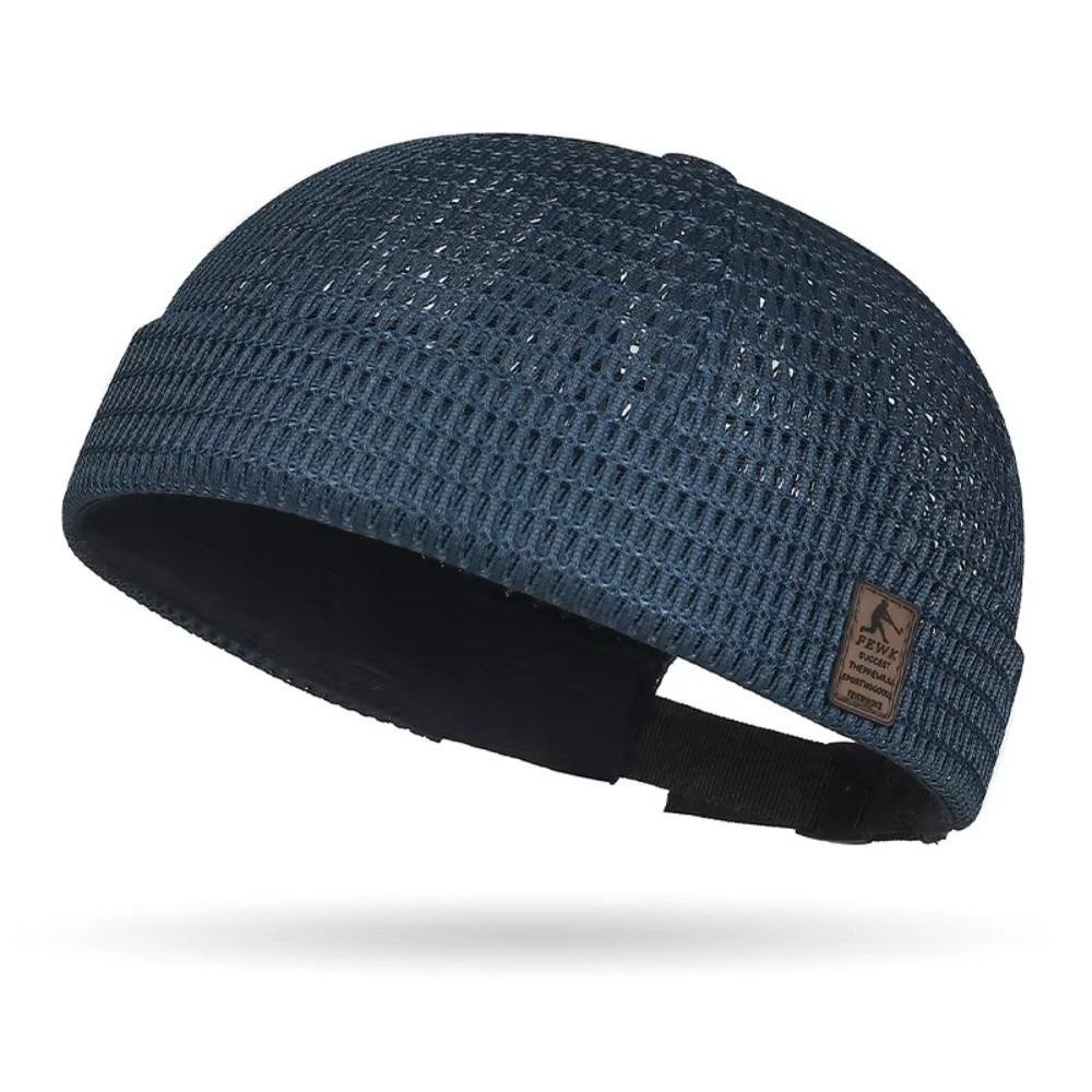 Street Style Large Grid Mesh Hollow Out Hat Car Seam Leather Logo Landlord Hat Breathable Hip Hop Style Mesh Hat Summer
