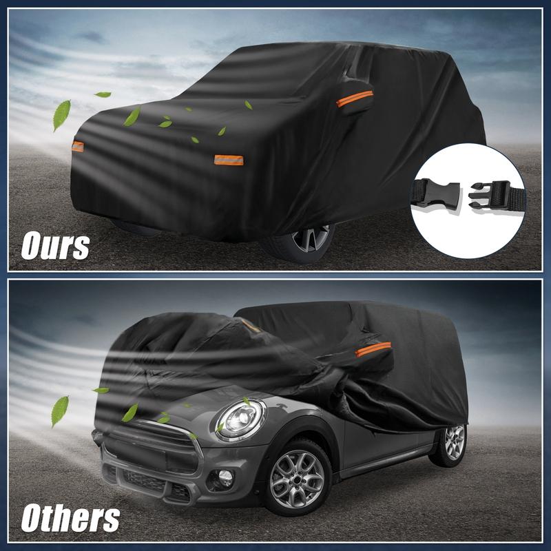 Motoforti Waterproof SUV Car Cover for Ford for Mustang GT/Bullitt with Zipper Black
