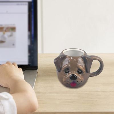 Кружка Такса Керамическая 3D Кружка для Кофе Собака-Сосиска с Яркой Рельефной Ручкой Расписанная Вручную Забавная Подарок для Любителей Собак для Любителей Кофе