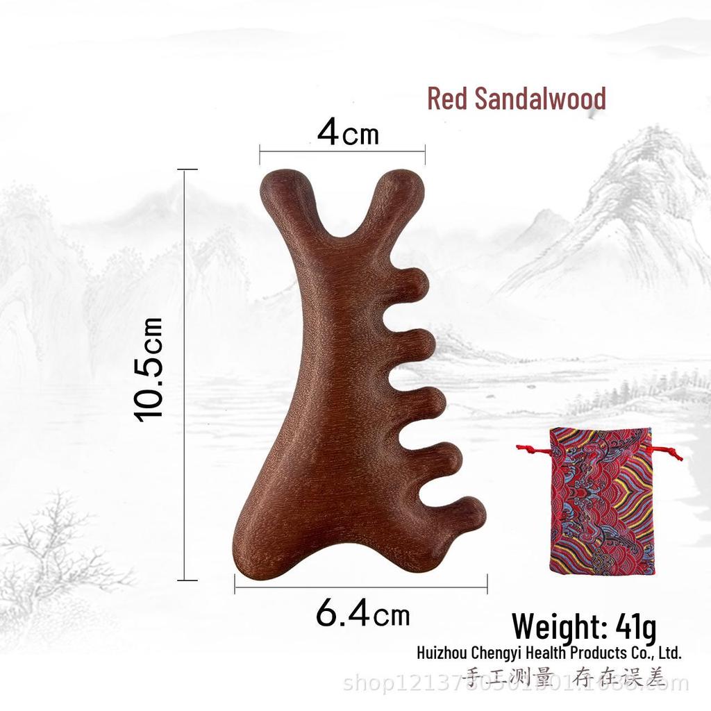 Сандаловая расческа с широкими зубьями для терапии кожи головы, головы и лица